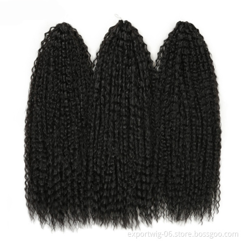 Afro Kinky Curly Crochet Braids Hair 20inches Ombre Brown 613# Synthetic Braiding Hair Extensions Marley Hair For Women